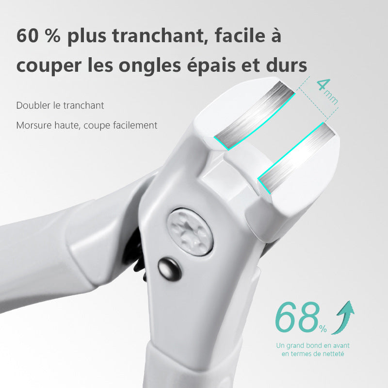 🏥 Coupe-ongles à long manche avec protection anti-éclaboussures, idéal pour les soins médicaux des seniors
