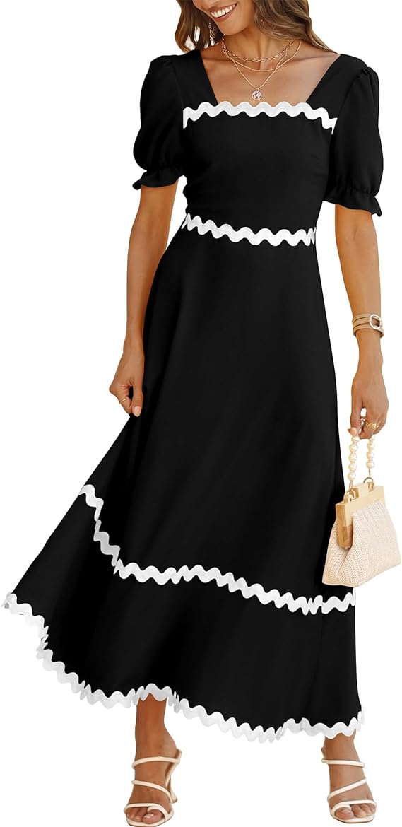 Robes Longues à Manches Bouffantes Femmes