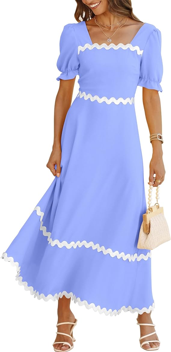 Robes Longues à Manches Bouffantes Femmes