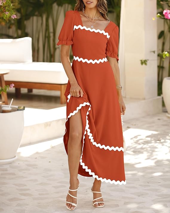 Robes Longues à Manches Bouffantes Femmes