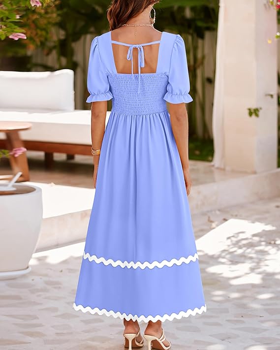 Robes Longues à Manches Bouffantes Femmes
