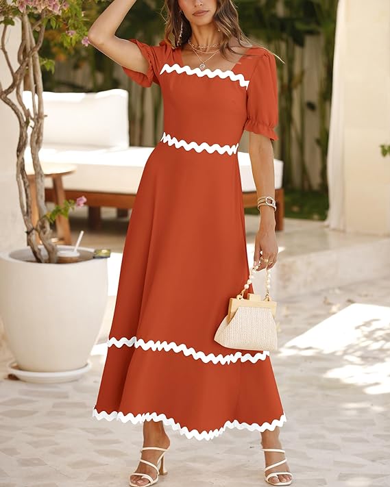 Robes Longues à Manches Bouffantes Femmes