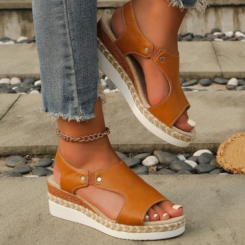 Sandales Espadrilles à Semelle Compensée Femmes