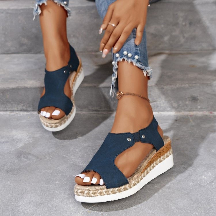 Sandales Espadrilles à Semelle Compensée Femmes