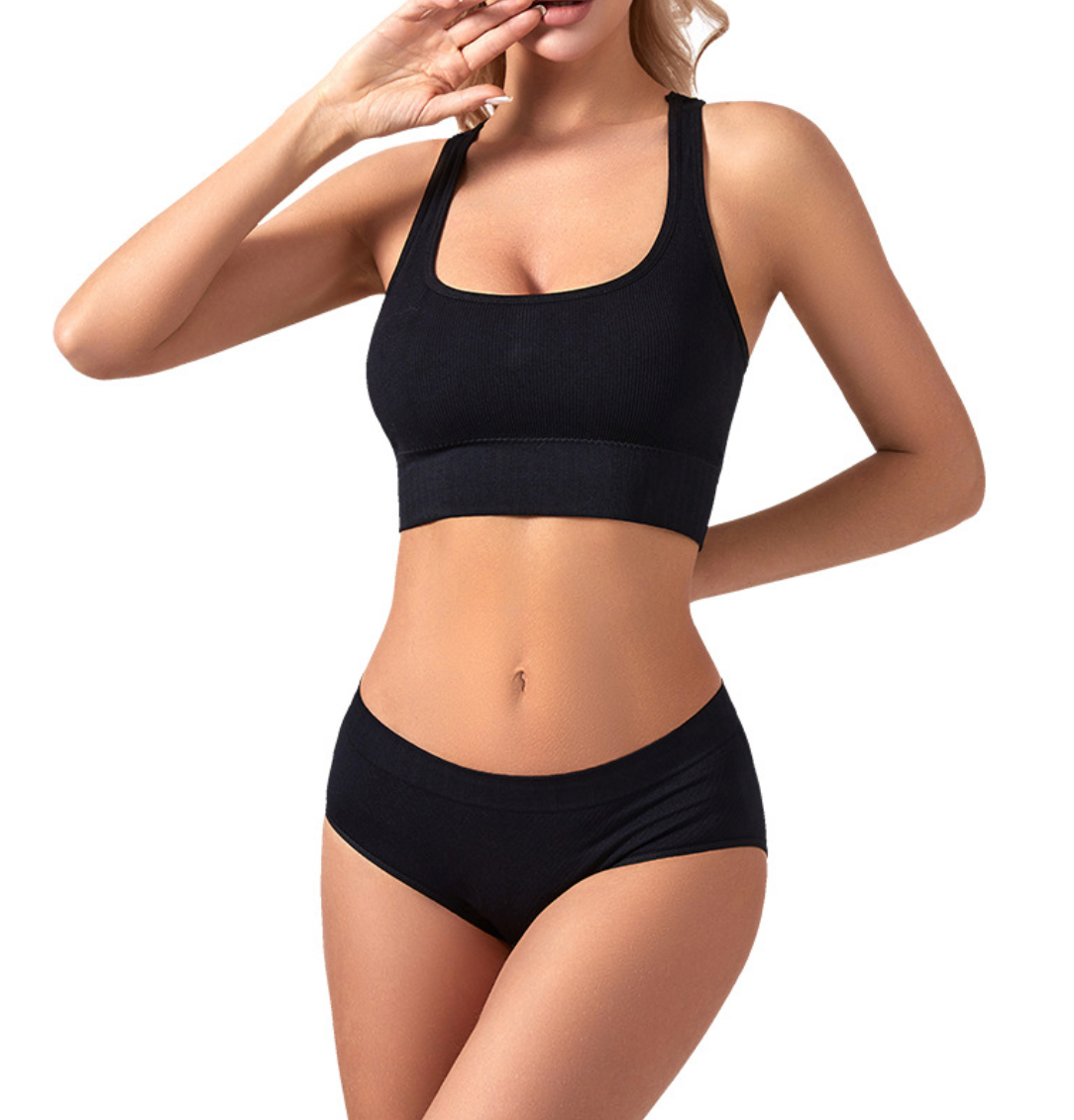 Soutien-gorge de sport push-up sans fil pour femmes Ensemble de soutien-gorge confortable et brassière assortie pour les vêtements de yoga- BH37