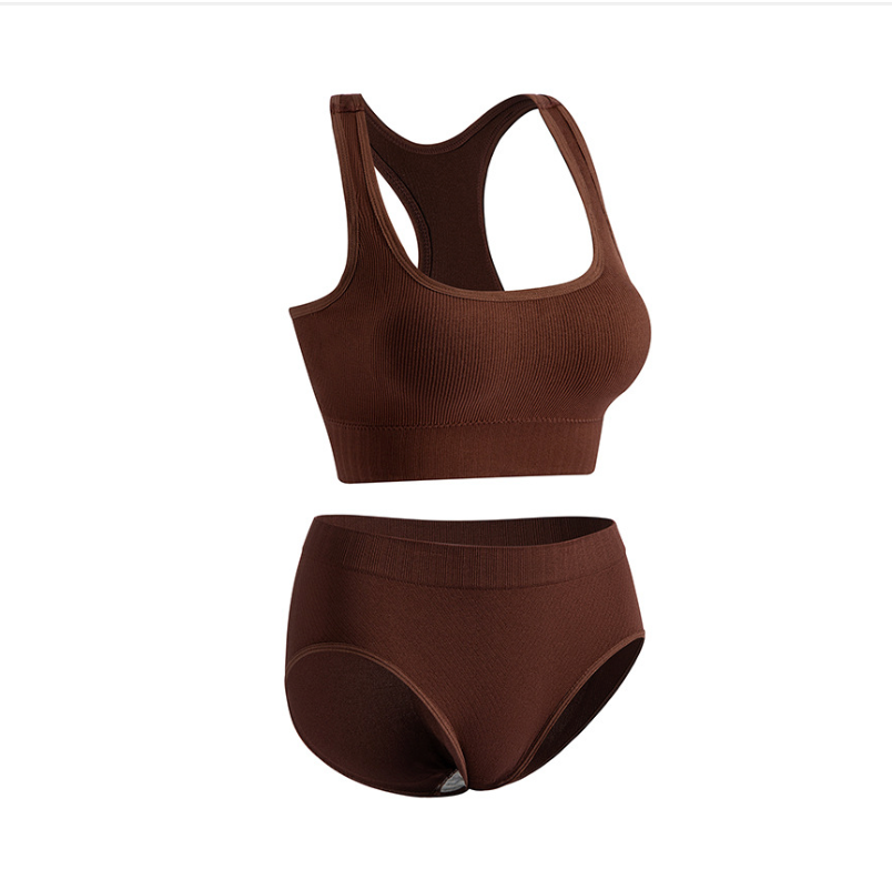 Soutien-gorge de sport push-up sans fil pour femmes Ensemble de soutien-gorge confortable et brassière assortie pour les vêtements de yoga- BH37