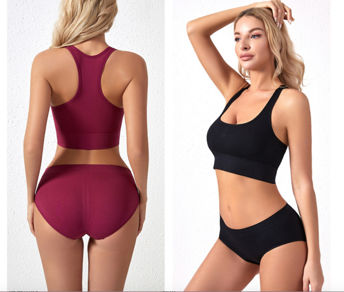 Soutien-gorge de sport push-up sans fil pour femmes Ensemble de soutien-gorge confortable et brassière assortie pour les vêtements de yoga- BH37