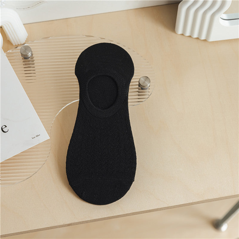 Chaussettes pour femmes SO02 : Coupe fine, embout plat, antidérapantes, ne glissent pas, respirantes, climatisées, en maille.