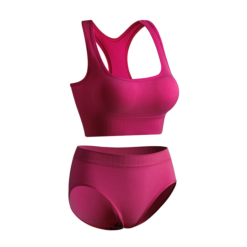 Soutien-gorge de sport push-up sans fil pour femmes Ensemble de soutien-gorge confortable et brassière assortie pour les vêtements de yoga- BH37