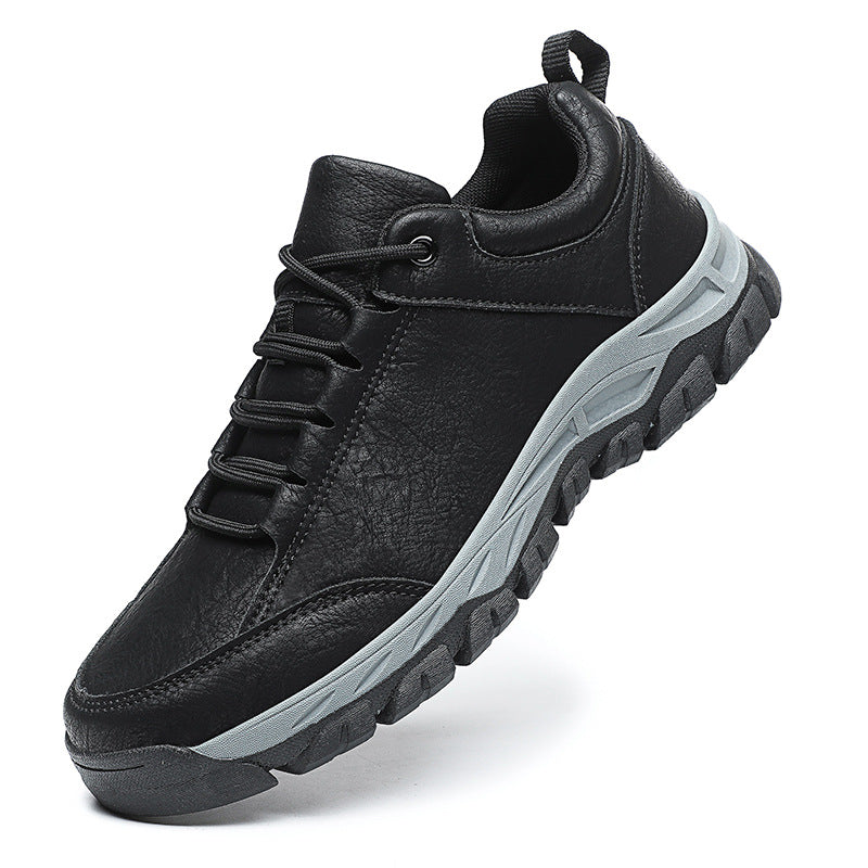 chaussures de sport imperméables en cuir déodorant et résistant à l'usure pour hommes