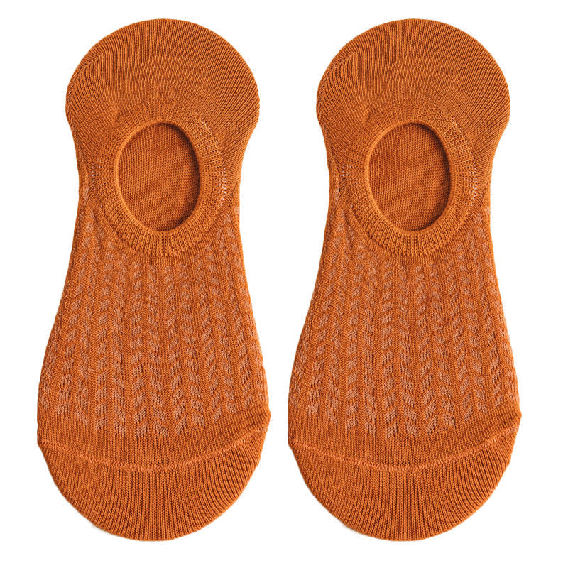 Chaussettes pour femmes SO02 : Coupe fine, embout plat, antidérapantes, ne glissent pas, respirantes, climatisées, en maille.