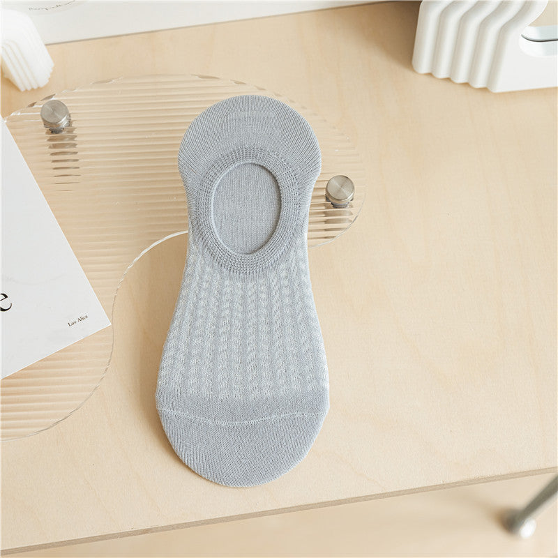 Chaussettes pour femmes SO02 : Coupe fine, embout plat, antidérapantes, ne glissent pas, respirantes, climatisées, en maille.