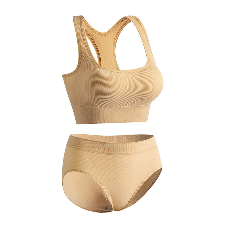 Soutien-gorge de sport push-up sans fil pour femmes Ensemble de soutien-gorge confortable et brassière assortie pour les vêtements de yoga- BH37