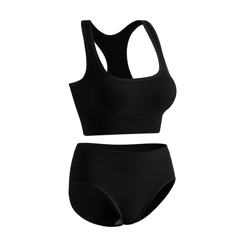 Soutien-gorge de sport push-up sans fil pour femmes Ensemble de soutien-gorge confortable et brassière assortie pour les vêtements de yoga- BH37