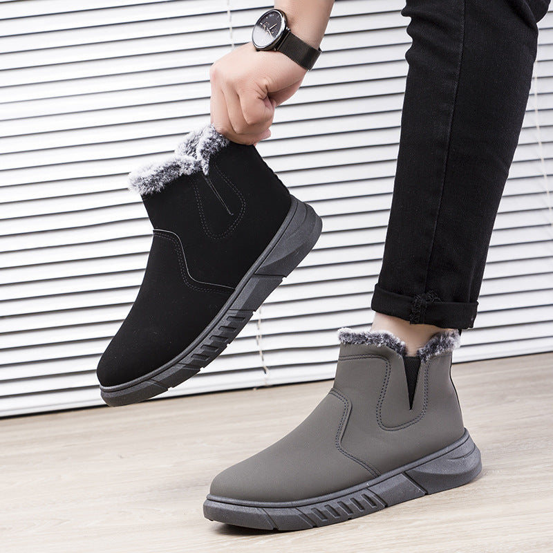 Bottes de neige chaudes courtes d'hiver de style simple pour hommes W095