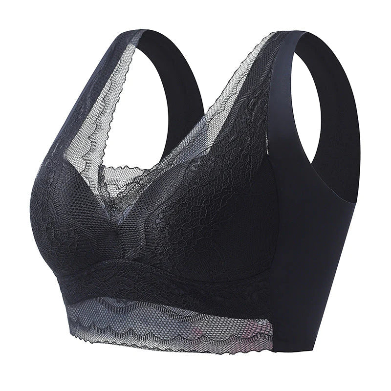 🔥Promotion de printemps chaude!🔥 Soutien-gorge pour femmes à bonnets fixes, froncé, avec poitrine enveloppée, sans baleine en acier-BH62