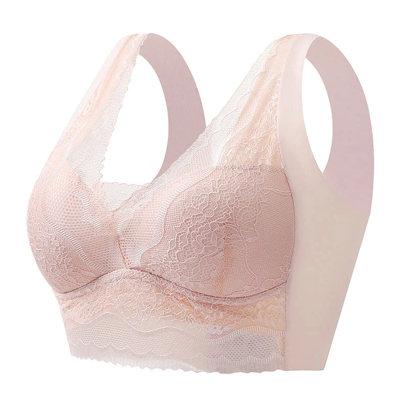 🔥Promotion de printemps chaude!🔥 Soutien-gorge pour femmes à bonnets fixes, froncé, avec poitrine enveloppée, sans baleine en acier-BH62