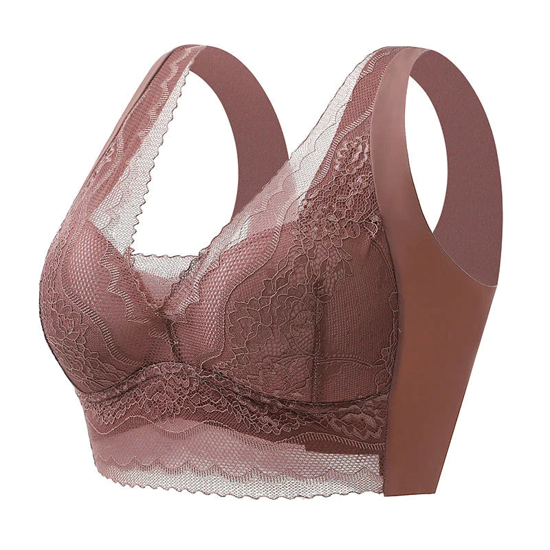 🔥Promotion de printemps chaude!🔥 Soutien-gorge pour femmes à bonnets fixes, froncé, avec poitrine enveloppée, sans baleine en acier-BH62