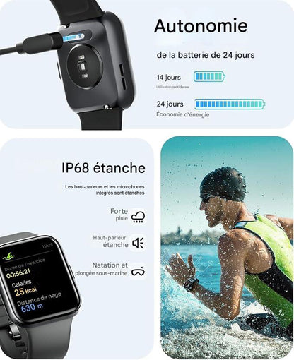 Montre connectée avec suivi de la glycémie et du rythme cardiaque