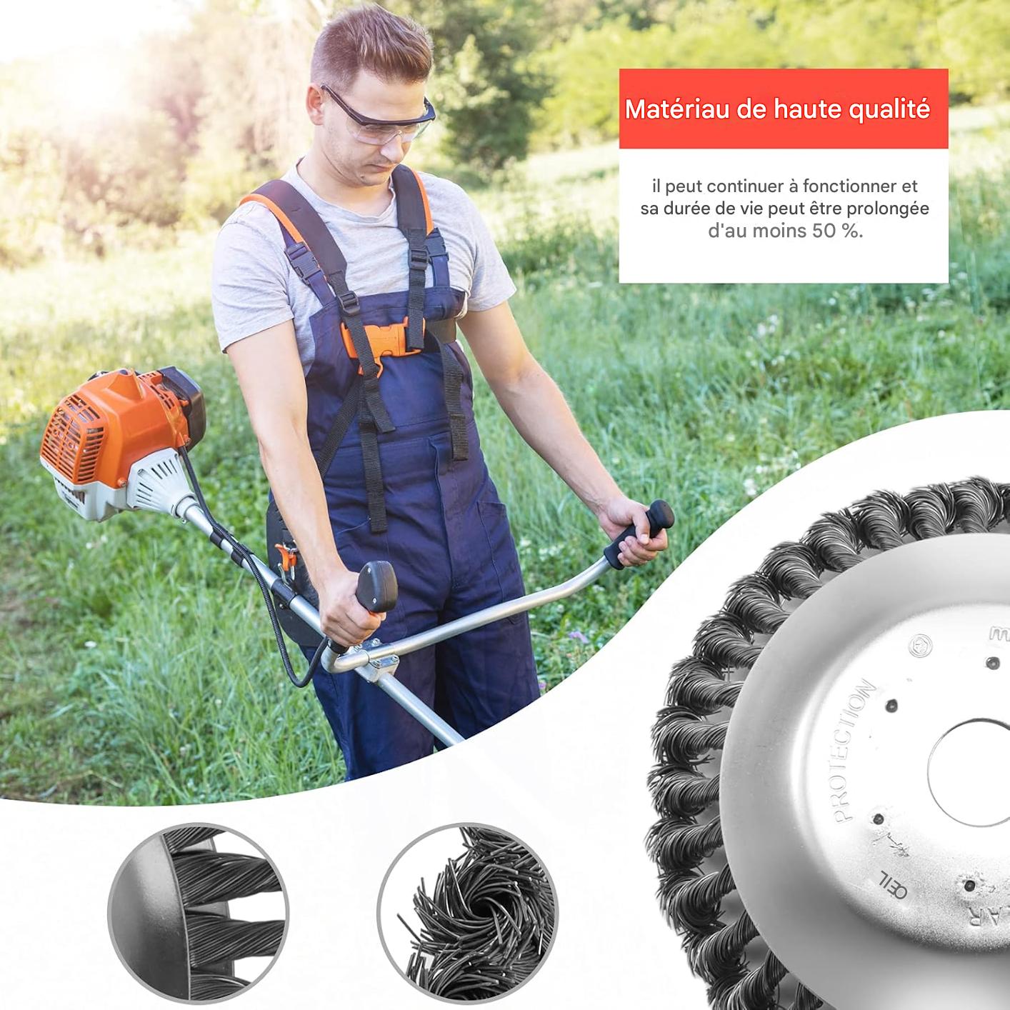 Botma Tête de Coupe Universelle de Jardin à 6 Lames en Acier(Accessoires offerts)