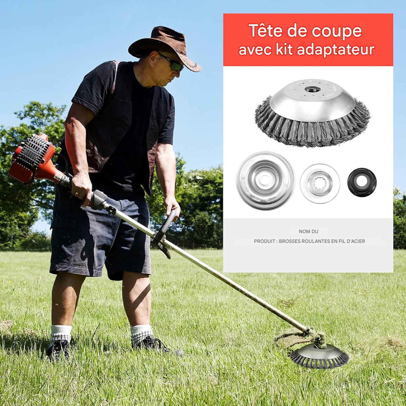 Botma Tête de Coupe Universelle de Jardin à 6 Lames en Acier(Accessoires offerts)