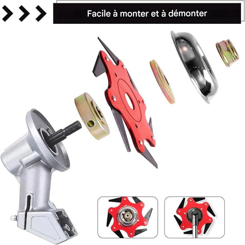 Botma Tête de Coupe Universelle de Jardin à 6 Lames en Acier(Accessoires offerts)