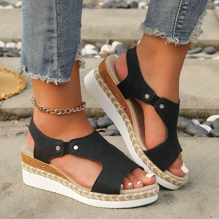 Sandales Espadrilles à Semelle Compensée Femmes