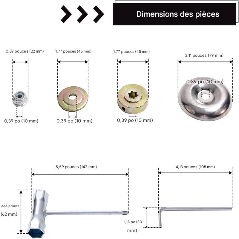 Botma Tête de Coupe Universelle de Jardin à 6 Lames en Acier(Accessoires offerts)