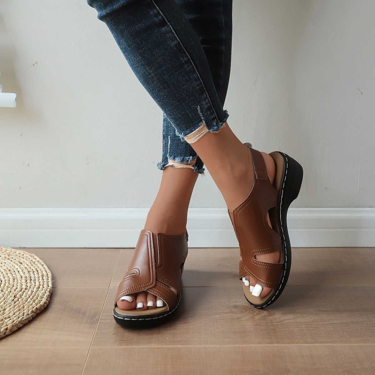 Botma Sandales femme en cuir ergonomiques（Offre à durée limitée par e-mail）