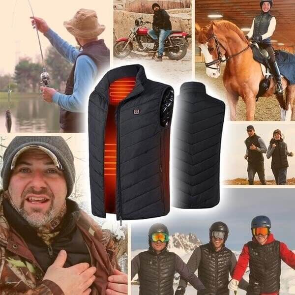 🎉Soldes du Nouvel An 2024! 🔥 Gilet chauffant rechargeable à 9 zones chauffantes révolutionnaire amélioré ( 🔥 Chauffage rapide en 3 secondes!)