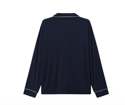 Ensemble pyjama long en modal，Ensembles de pyjama pour femmes à manches longues et fermeture boutonnée, vêtements de nuit doux, ensembles de détente-SH28