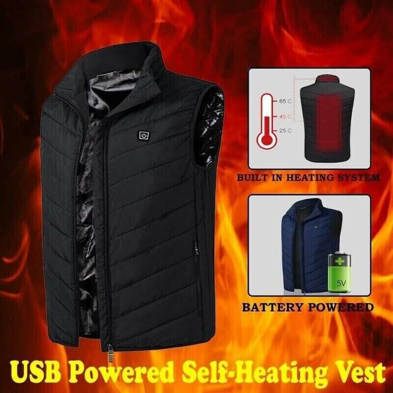 🎉Soldes du Nouvel An 2024! 🔥 Gilet chauffant rechargeable à 9 zones chauffantes révolutionnaire amélioré ( 🔥 Chauffage rapide en 3 secondes!)