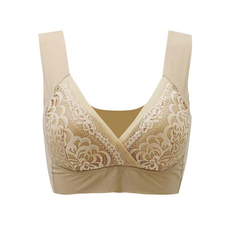 Soutien - gorge sans fil sans couture Mesh tissu confortable rembourrage dos lisse pour femmes- BH57