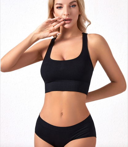 Soutien-gorge de sport push-up sans fil pour femmes Ensemble de soutien-gorge confortable et brassière assortie pour les vêtements de yoga- BH37