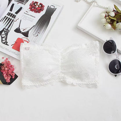 "Soutien-gorge bandeau en dentelle sans couture pour femmes, haut de tube superposé, soutien-gorge sans bretelles(BH22)