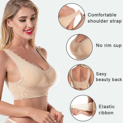 Soutien-gorge push-up sans couture avec boucle latérale croisée à l'avant - BH06