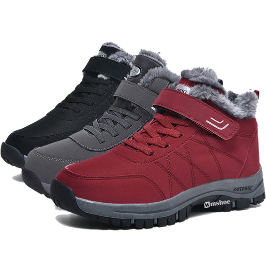 (+5℃🔥)Bottes de neige pour sports d'extérieur en polaire imperméable W088