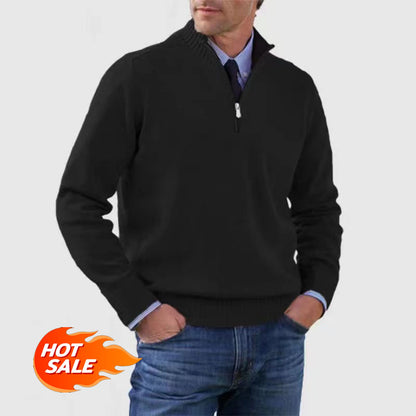 🎉Vente brûlante du vendredi noir 🔥 Pull basique en cachemire zippé pour hommes, chaud et confortable (MY01)