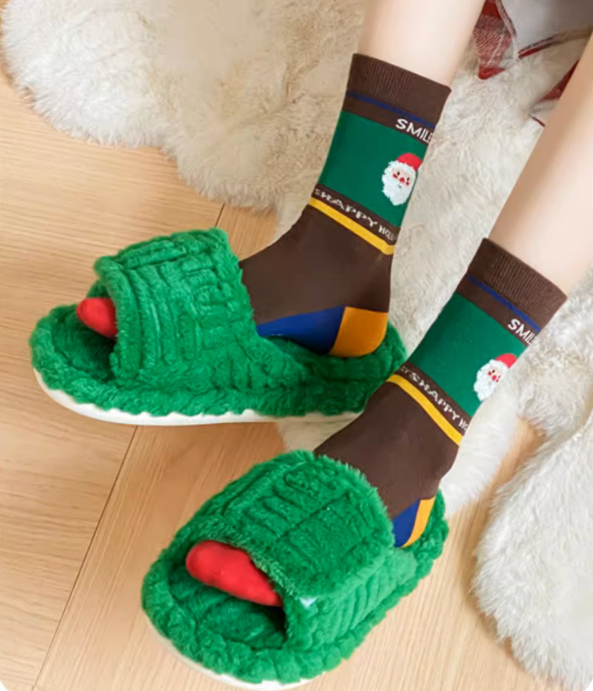 Chaussettes de Noël pour femmes, mi-mollet, en coton, pour l'automne et l'hiver SO10