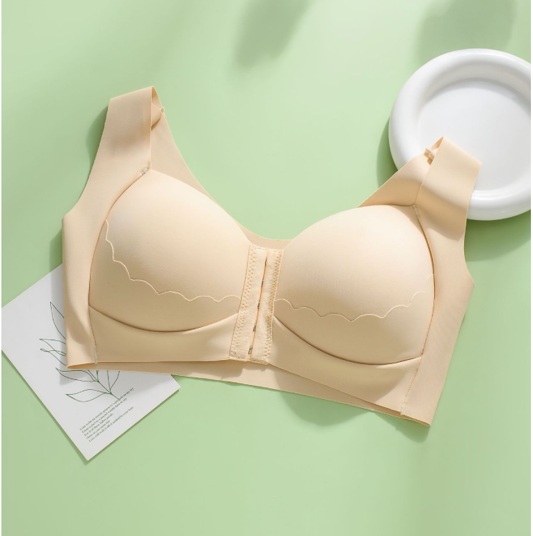 Avant boutonnage aggloméré sans cercle mouvement sans marque soutien - gorge Mastectomie sans armature et avec des bretelles larges-A42