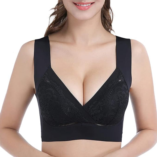 Soutien - gorge sans fil sans couture Mesh tissu confortable rembourrage dos lisse pour femmes- BH57