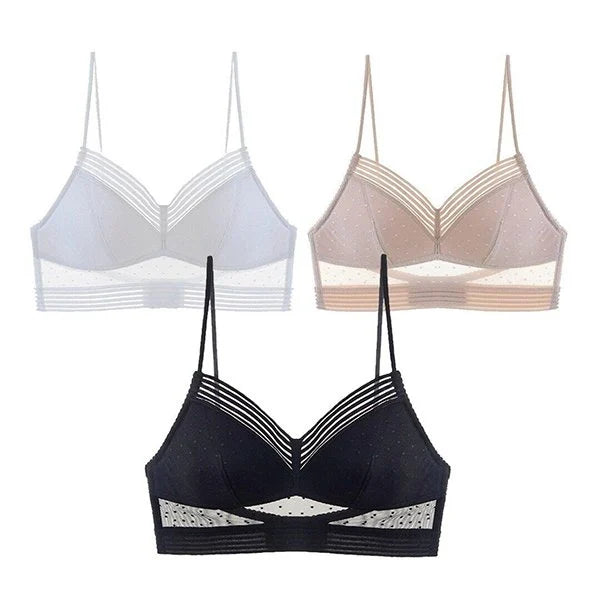 Soutien-gorge en dentelle sans fil avec dos bas et push-up - BH09