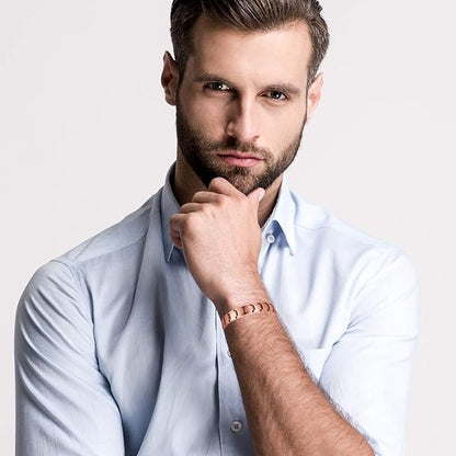 Bracelet magnétique en cuivre de traitement puissant pour hommes-BT091
