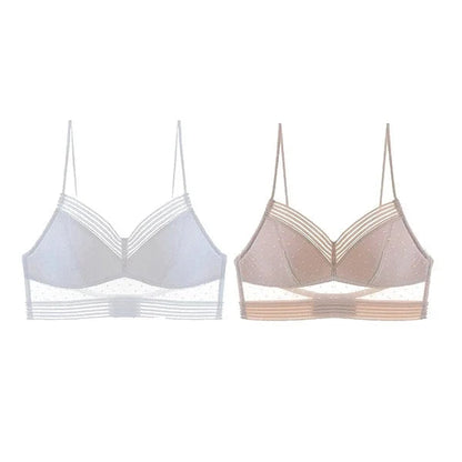 Soutien-gorge en dentelle sans fil avec dos bas et push-up - BH09