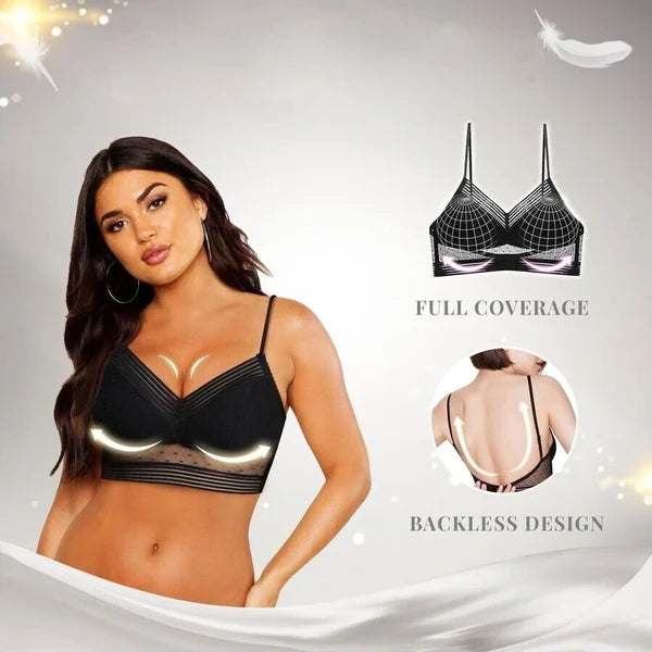 Soutien-gorge en dentelle sans fil avec dos bas et push-up - BH09