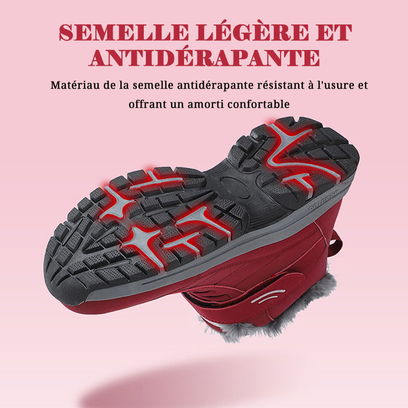 (+5℃🔥)Bottes de neige pour sports d'extérieur en polaire imperméable W088