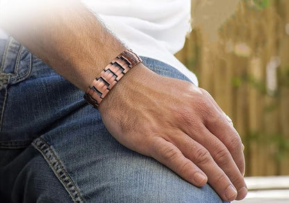 Bracelet magnétique en cuivre de traitement puissant pour hommes-BT091