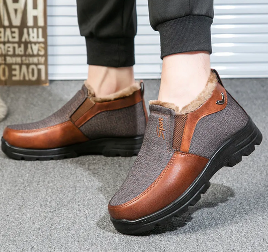 Chaussures d'hiver épaisses et Chaudes en Coton pour Hommes-W093