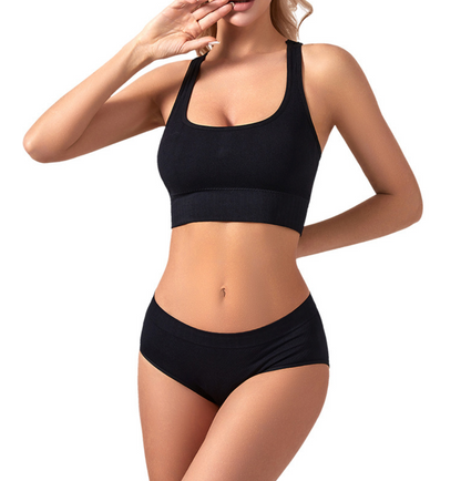 Soutien-gorge de sport push-up sans fil pour femmes Ensemble de soutien-gorge confortable et brassière assortie pour les vêtements de yoga- BH37