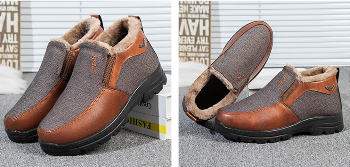 Chaussures d'hiver épaisses et Chaudes en Coton pour Hommes-W093